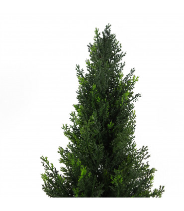 Topiary Artificial Cedar Cypress V Resistant Green Metal 756 Leaves 35cm Wide