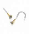 14ct Gold Head Bio-Plast Nose Screw with CZ Stone