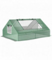 Green Mini Portable Greenhouse 180L x 140W x 80Hcm Zipped Windows and Door