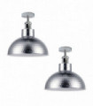 Ceiling Light Semi Flush Vintage Industrial Style Chrome Metal 2 Pack Retro