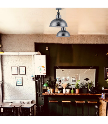 Ceiling Light Semi Flush Vintage Industrial Style Chrome Metal 2 Pack Retro