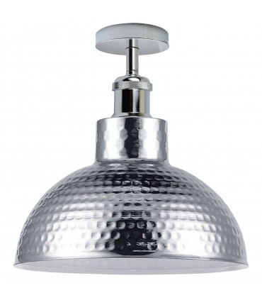 Ceiling Light Semi Flush Vintage Industrial Style Chrome Metal 2 Pack Retro