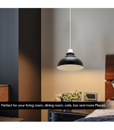 Metal Burgundy 29cm Vintage Curvy Lampshade for Living Room Dining Cafe Bar