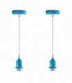 Pendant light 2 Pack Industrial Fitting, E27 Lamp Holder Set with PVC Cable Blue