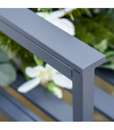 Metal Grey 2 Seat Steel Patio Garden Bench 80.5H x 108W x 63Dcm Outdoor