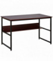 Desk   Metal Brown Wood Color 120cmx60cmx75cm 2-Tier Writing Desk