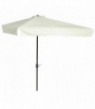 Metal 2.3m Half Round Parasol Garden Sun Umbrella Off-White 230L x 130W x 249HCM