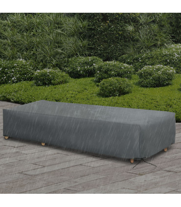 Garden Furniture Cover Oxford Fabric Grey 200cmx73cmx35cm Water UV Resistant