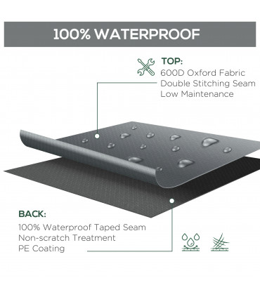 Garden Furniture Cover Oxford Fabric Grey 200cmx73cmx35cm Water UV Resistant
