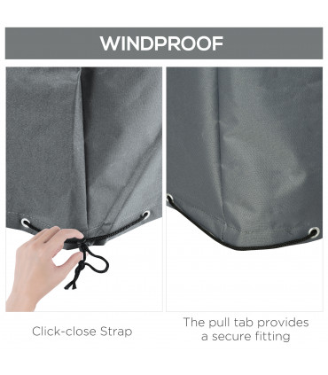 Garden Furniture Cover Oxford Fabric Grey 200cmx73cmx35cm Water UV Resistant