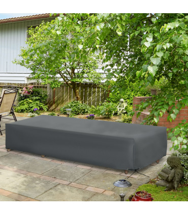 Garden Furniture Cover Oxford Fabric Grey 200cmx73cmx35cm Water UV Resistant