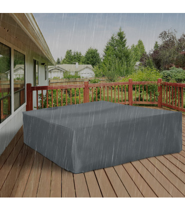 Garden Furniture Cover Water UV Resistant Oxford Fabric Grey 27cm x 205cm