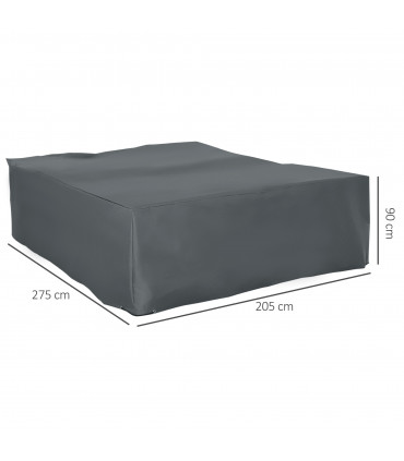 Garden Furniture Cover Water UV Resistant Oxford Fabric Grey 27cm x 205cm