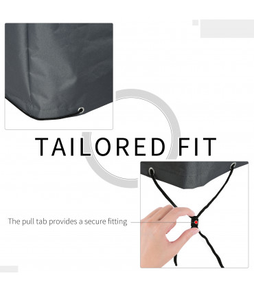 Garden Furniture Cover Water UV Resistant Oxford Fabric Grey 27cm x 205cm