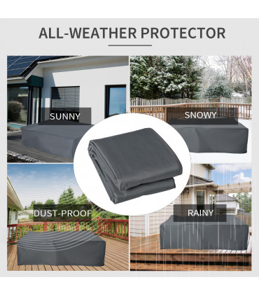 Garden Furniture Cover Water UV Resistant Oxford Fabric Grey 27cm x 205cm