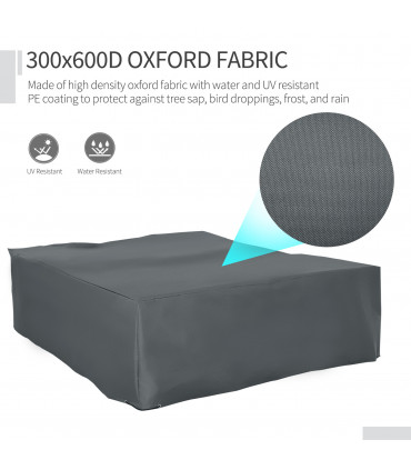 Garden Furniture Cover Water UV Resistant Oxford Fabric Grey 27cm x 205cm
