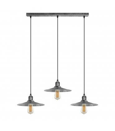 Ceiling Pendant Light Shade Vintage Metal Brushed Brass 22cm Diameter Cone Shape