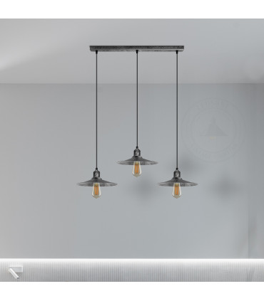 Ceiling Pendant Light Shade Vintage Metal Brushed Brass 22cm Diameter Cone Shape