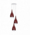 Pendant Light 3 Head Modern Industrial Metal E27 Burgundy Teardrop Hanging