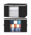 2pcs Clothes Storage Bags Organiser Huge Capacity Wardrobe Storage - Black