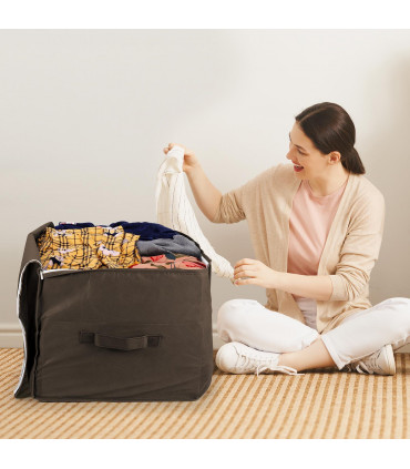 2pcs Clothes Storage Bags Organiser Big Capacity Wardrobe Duvet Underbed Storage Brown 0008920