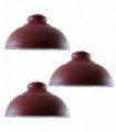 3 Pack Modern Industrial Easy Fit Burgundy Curvy Lamp Shaped Metal Light Shade for Wall Lamp and Table Lamp