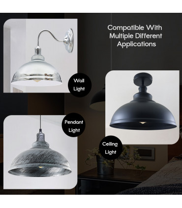 3 Pack Modern Industrial Easy Fit Burgundy Curvy Lamp Shaped Metal Light Shade for Wall Lamp and Table Lamp