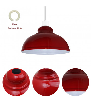 3 Pack Modern Industrial Easy Fit Burgundy Curvy Lamp Shaped Metal Light Shade for Wall Lamp and Table Lamp