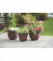 Planters Brown Large: H23 x 30 diameter, Small: H18 x 23 diameter, 3 Pack