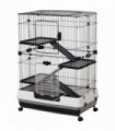 3 Tier Small Animal Cage Black Powder-coated steel 812L x 527W x 114H cm