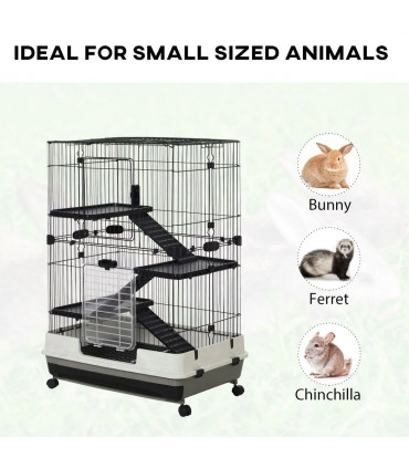3 Tier Small Animal Cage Black Powder-coated steel 812L x 527W x 114H cm