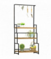3 Tiered Plant Stand Rack with Hanging Hooks for Indoor Outdoor Decoration