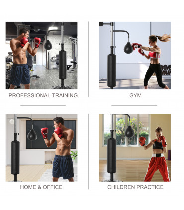 3-in-1 Punching Bag with Stand with 2 Speedballs, 360 Relax Bar HOMCOM