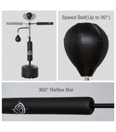 3-in-1 Punching Bag with Stand with 2 Speedballs, 360 Relax Bar HOMCOM