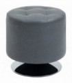 PU Grey 45.5cm 360 Swivel Foot Stool Ottoman Thick Padding Steel Base Grey