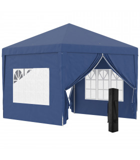 Gazebo Pop Up Party Tent Canopy Marquee Blue Oxford Cloth 2.95m x 2.95m