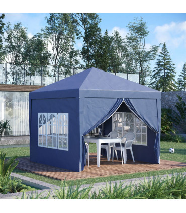 Gazebo Pop Up Party Tent Canopy Marquee Blue Oxford Cloth 2.95m x 2.95m