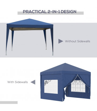 Gazebo Pop Up Party Tent Canopy Marquee Blue Oxford Cloth 2.95m x 2.95m