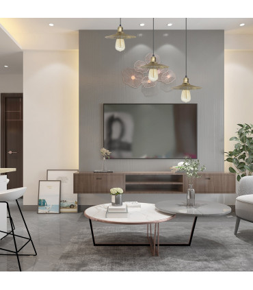 Ceiling Pendant Light Metal Brushed Brass 4 Head Vintage Industrial 22cm