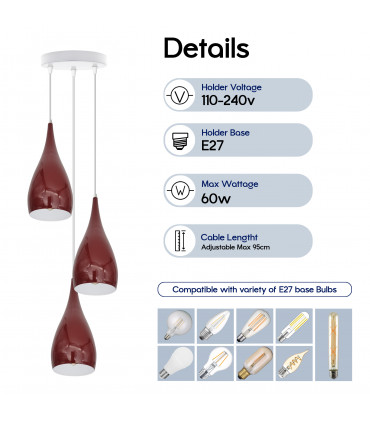 Teardrop Shaped Pendant Light