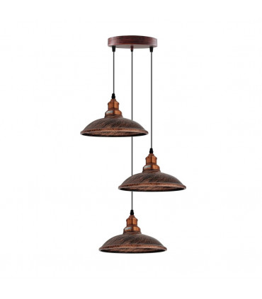 Pendant Light 4 Head Vintage Industrial Rustic Red E27 Hanging Light Metal