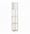 Floor Lamp 4-Tier White and Oak 26cm x 26cm x 160cm Solid MDF with Shelves