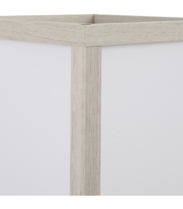 Floor Lamp 4-Tier White and Oak 26cm x 26cm x 160cm Solid MDF with Shelves