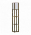 Floor Lamp Rustic Brown 4-Tier 26cm x 26cm x 160cm - Light with Storage Shelf