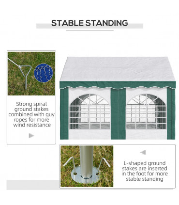 4 x 4m Marquee Gazebo, Party Tent with Double Doors for Wedding and Events