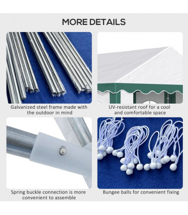 4 x 4m Marquee Gazebo, Party Tent with Double Doors for Wedding and Events