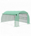 Green Walk-in Tunnel Greenhouse 397L x 302W x 200Hcm Galvanised Steel PE Durable