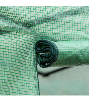 Green Walk-in Tunnel Greenhouse 397L x 302W x 200Hcm Galvanised Steel PE Durable