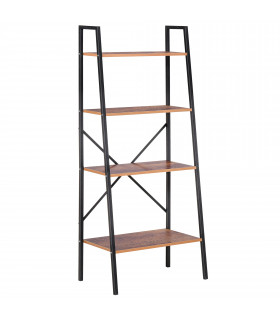 4-Tier Minimalistic Ladder Shelf Unit Steel Frame Home Display Storage