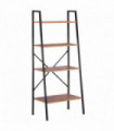 4-Tier Minimalistic Ladder Shelf Unit Steel Frame Home Display Storage